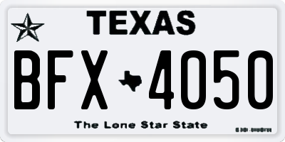 TX license plate BFX4050