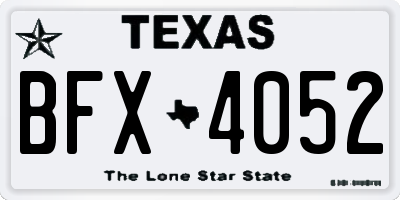 TX license plate BFX4052