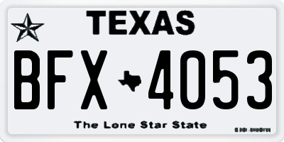 TX license plate BFX4053