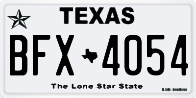 TX license plate BFX4054