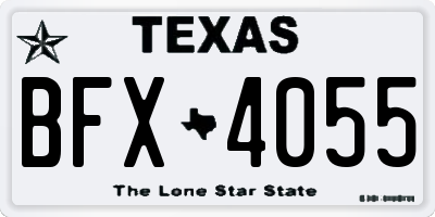 TX license plate BFX4055