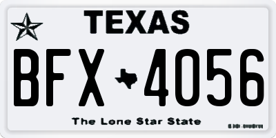 TX license plate BFX4056