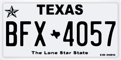 TX license plate BFX4057