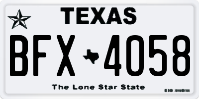 TX license plate BFX4058