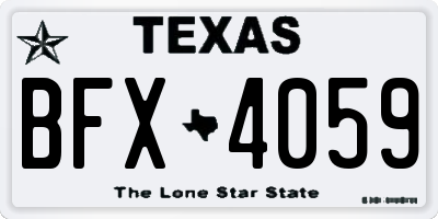 TX license plate BFX4059