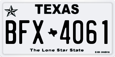 TX license plate BFX4061