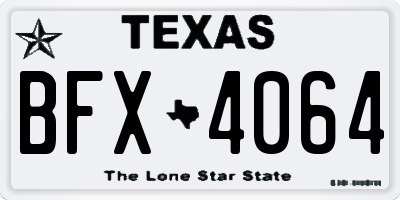 TX license plate BFX4064