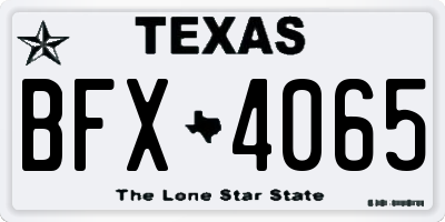 TX license plate BFX4065