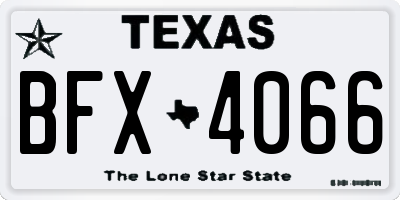 TX license plate BFX4066