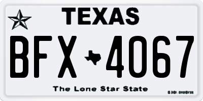 TX license plate BFX4067