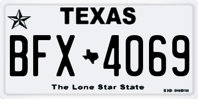 TX license plate BFX4069