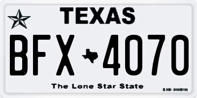 TX license plate BFX4070