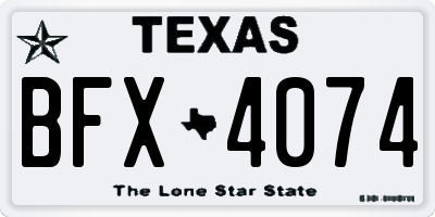TX license plate BFX4074