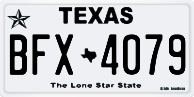 TX license plate BFX4079