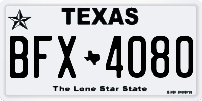 TX license plate BFX4080