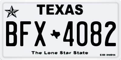 TX license plate BFX4082