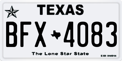 TX license plate BFX4083