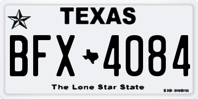 TX license plate BFX4084