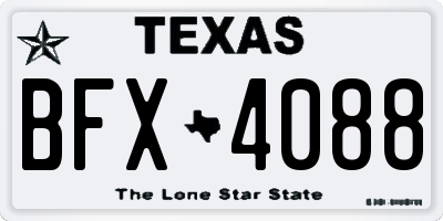 TX license plate BFX4088