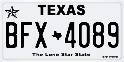 TX license plate BFX4089