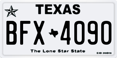 TX license plate BFX4090