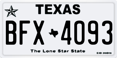 TX license plate BFX4093