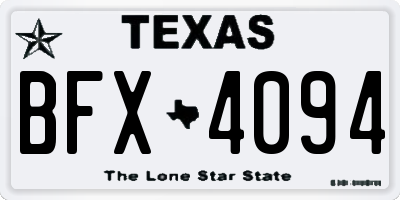 TX license plate BFX4094