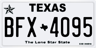 TX license plate BFX4095