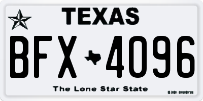 TX license plate BFX4096