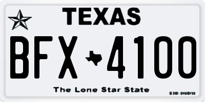TX license plate BFX4100