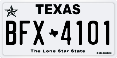 TX license plate BFX4101