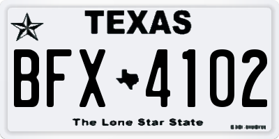 TX license plate BFX4102