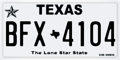 TX license plate BFX4104