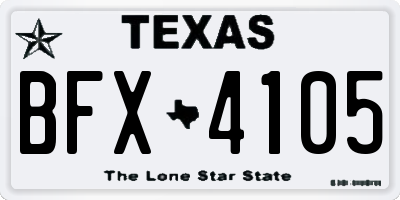 TX license plate BFX4105