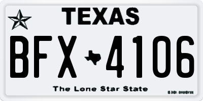 TX license plate BFX4106