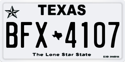 TX license plate BFX4107