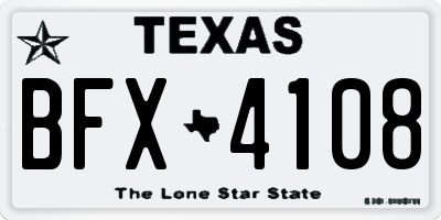 TX license plate BFX4108