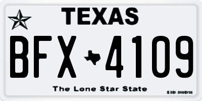 TX license plate BFX4109