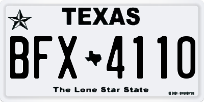 TX license plate BFX4110