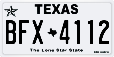 TX license plate BFX4112