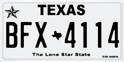 TX license plate BFX4114