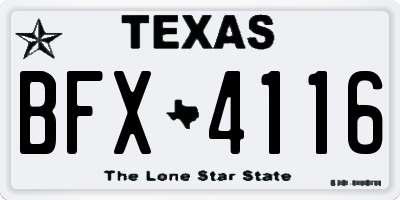 TX license plate BFX4116