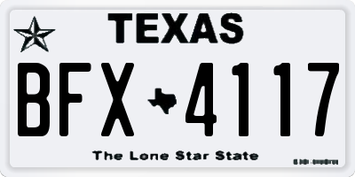 TX license plate BFX4117