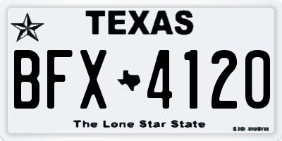 TX license plate BFX4120