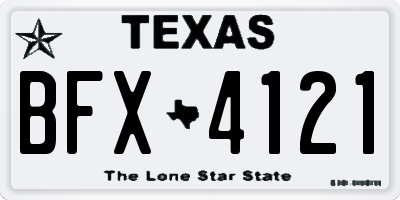 TX license plate BFX4121