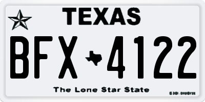 TX license plate BFX4122