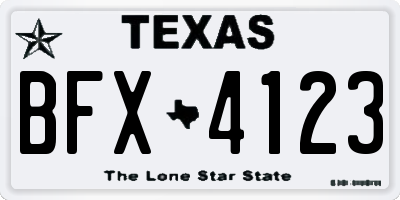 TX license plate BFX4123