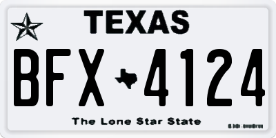 TX license plate BFX4124