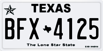 TX license plate BFX4125