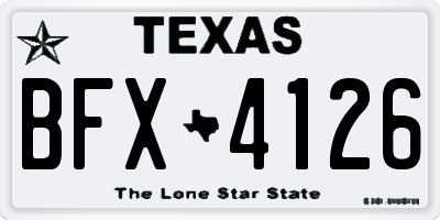 TX license plate BFX4126